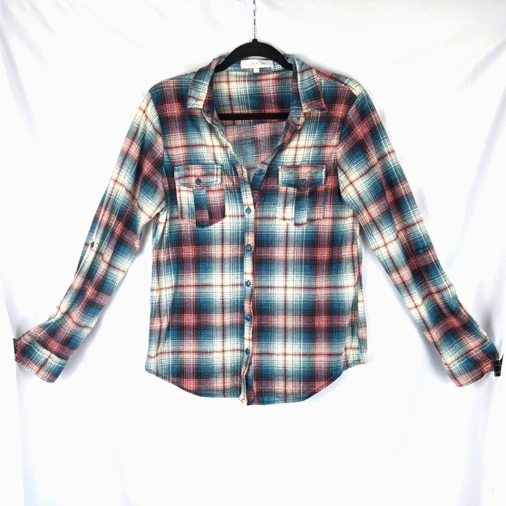 Anthropologie Eden & Olivia Plaid Top sz M